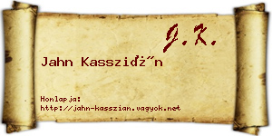 Jahn Kasszián névjegykártya